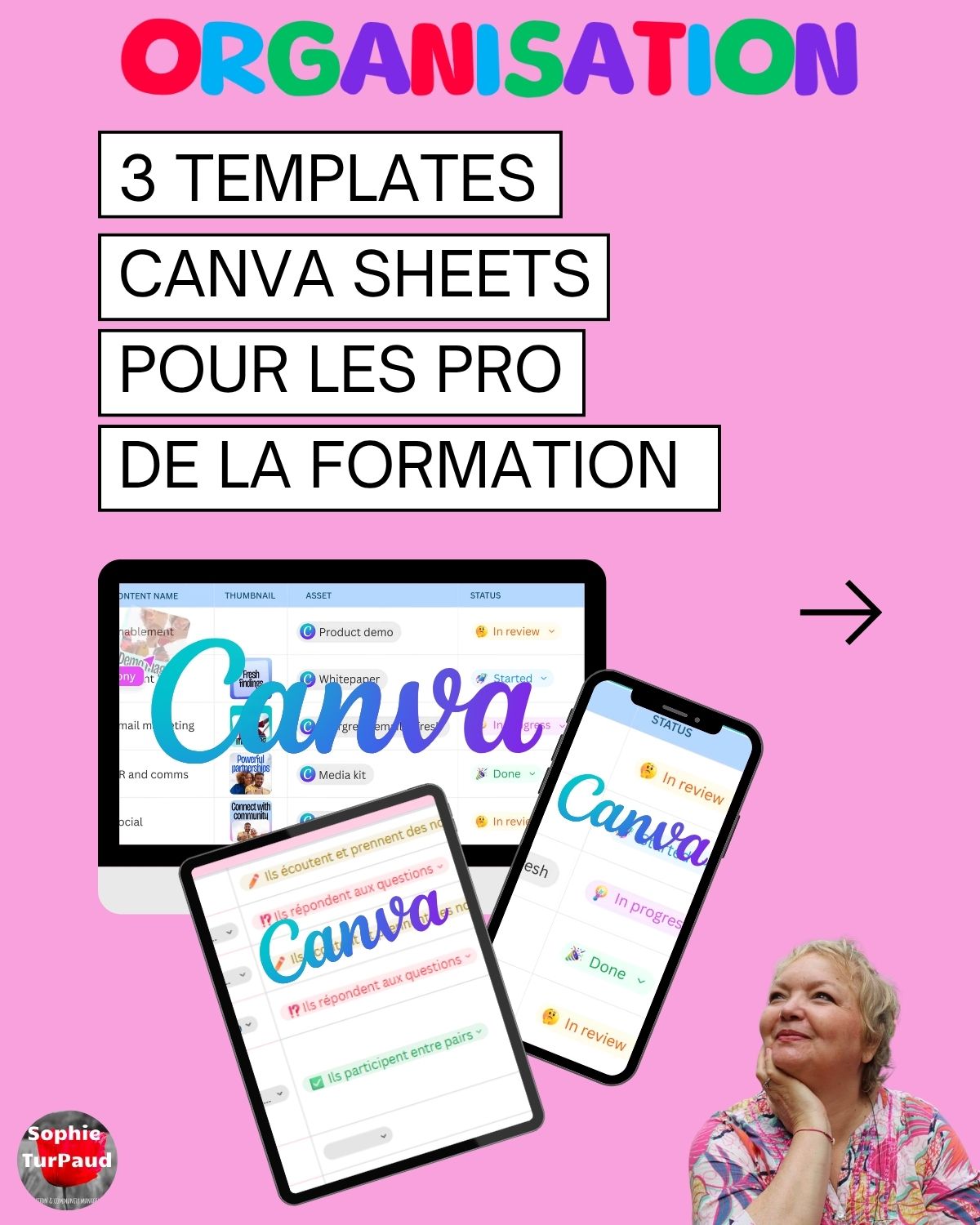 Kit organisation du formateur avec 3 templates Canva 