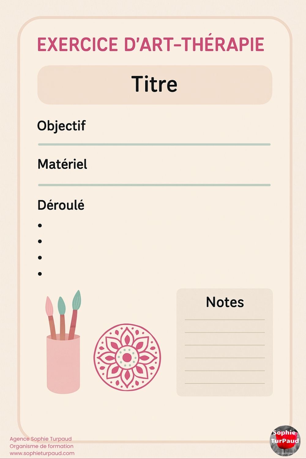 Fiche vierge Exercice d'art thérapie 