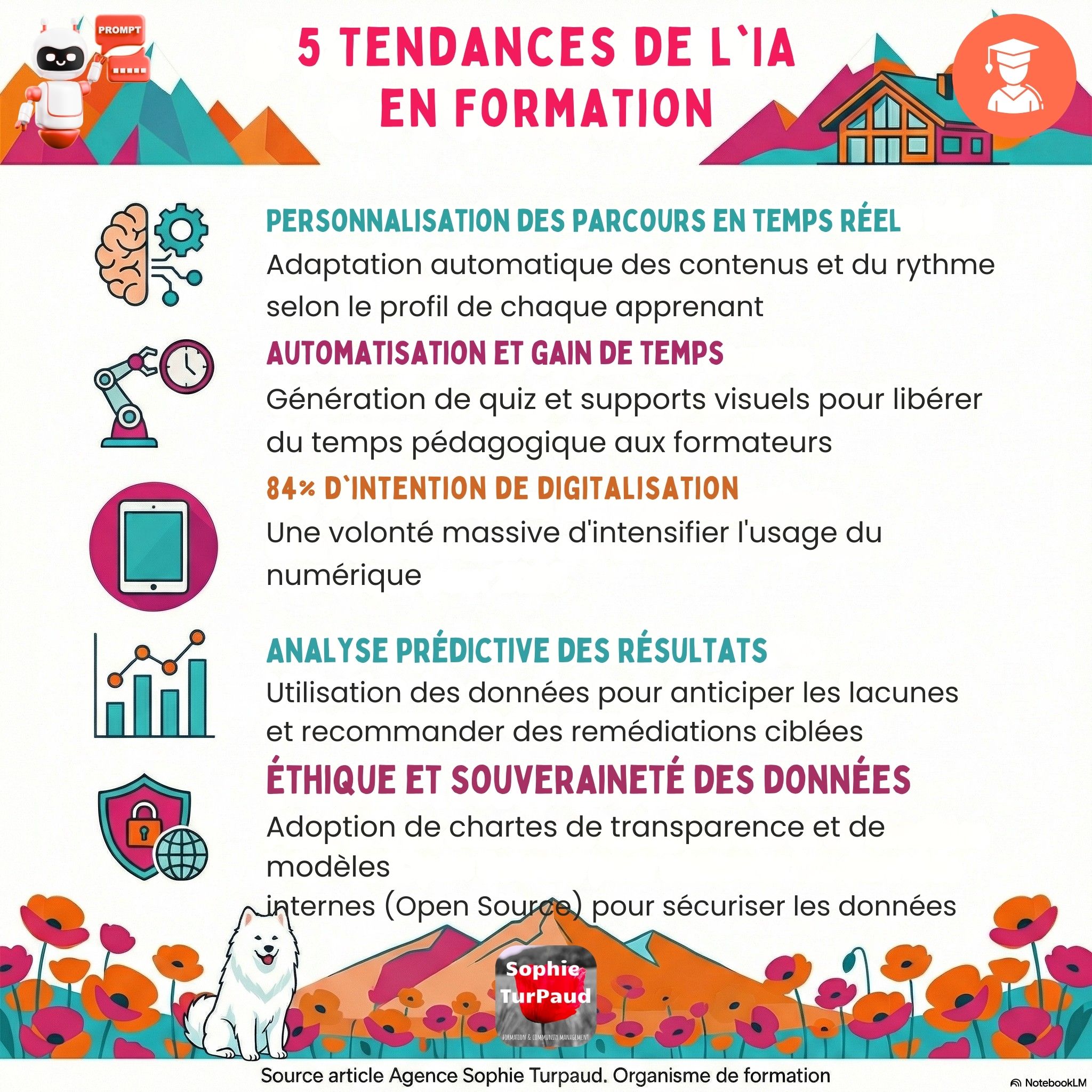 Infographie 5 Tendances de l'IA en Formation