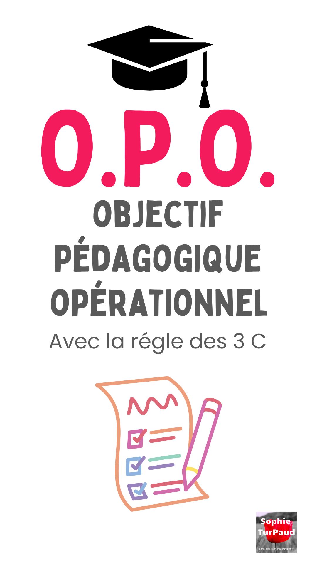 Objectif pédagogique opérationnel avec la règle des 3 C